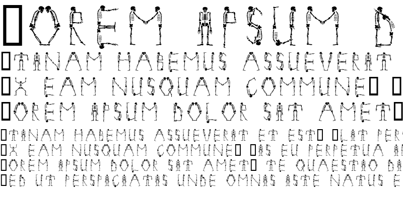 Sample of Skeleton Alphabet