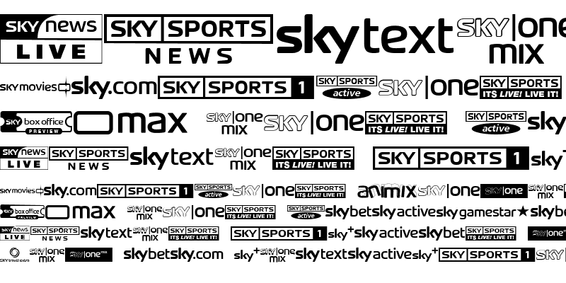 Sample of Sky TV Channel Logos Regular