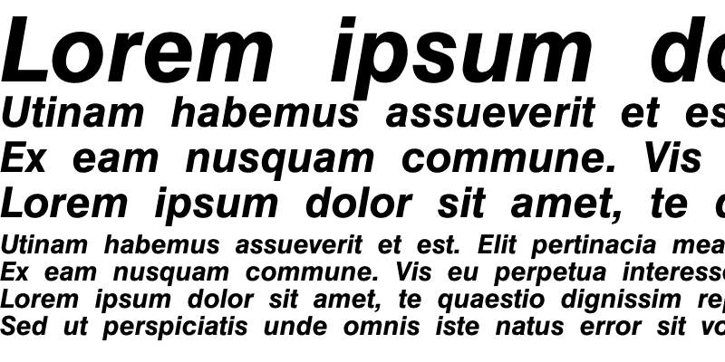 Sample of SL Swiss Bold Italic