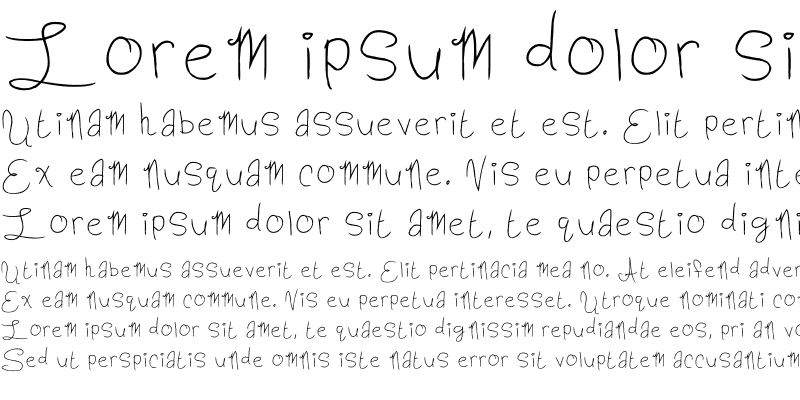 Sample of Slightly Cursive Characters
