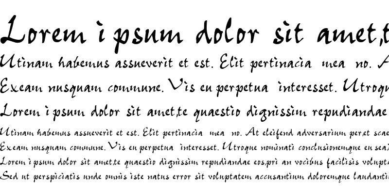 Sample of SnareDrum Script Upright