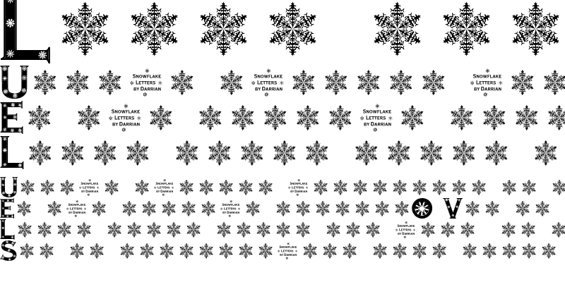Sample of Snowflake Letters Extra-expanded