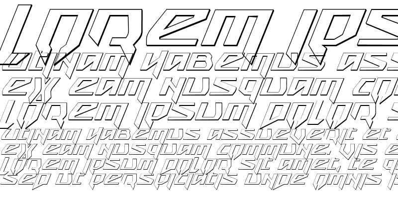Sample of Snubfighter 3D Italic