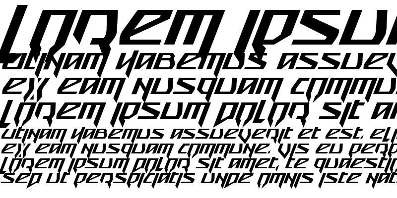 Sample of Snubfighter Condensed Italic Condensed Italic