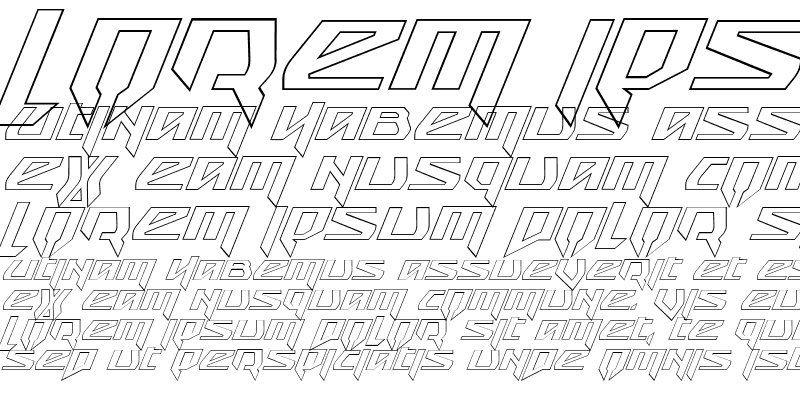 Sample of Snubfighter Outline Italic Italic