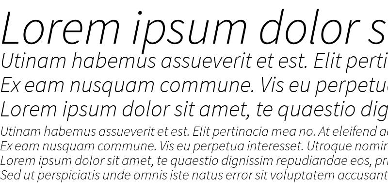 Sample of Source Sans Pro Light Italic
