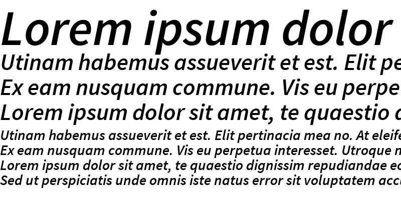 Sample of Source Sans Pro Semibold Italic