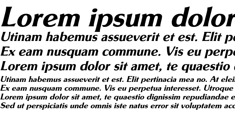 Sample of SouvenirGothic DemiBold Italic