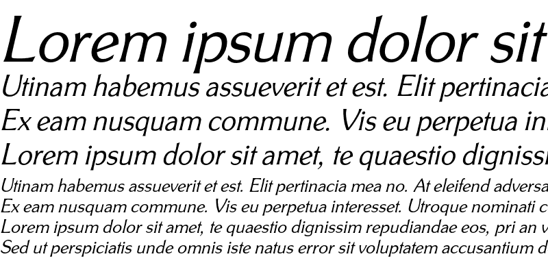 Sample of SouvenirGothic Italic