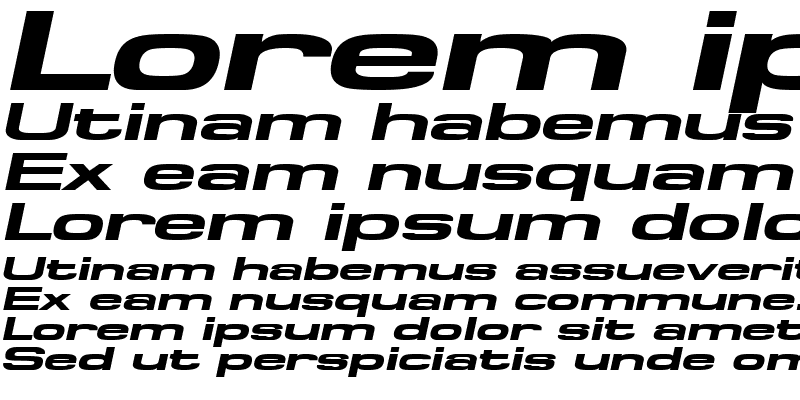 Sample of SpaceOutBoldExtended Italic