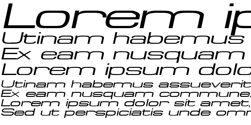 Sample of SpaceOutExtended Italic