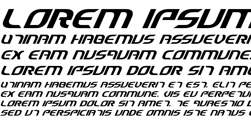 Sample of Starfighter Cadet Italic Italic