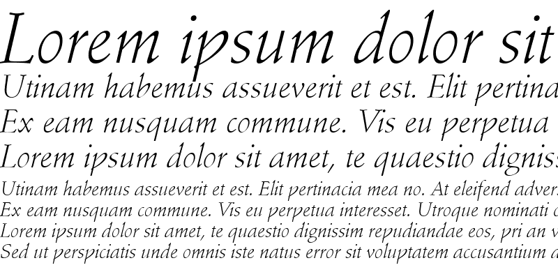 Sample of StempelSchneidler LT Light Italic