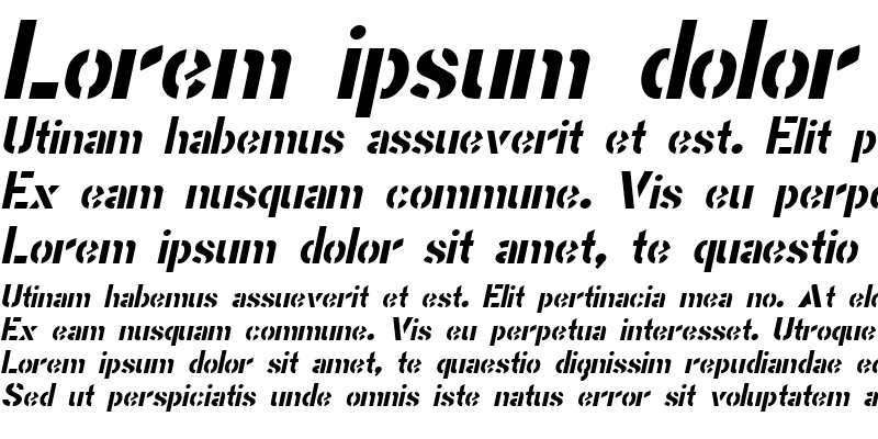 Sample of Stencil Gothic Italic JL