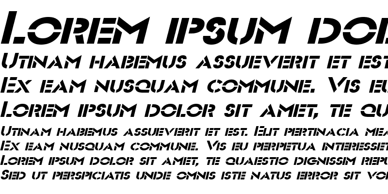 Sample of Stencil Sans-Extended Italic