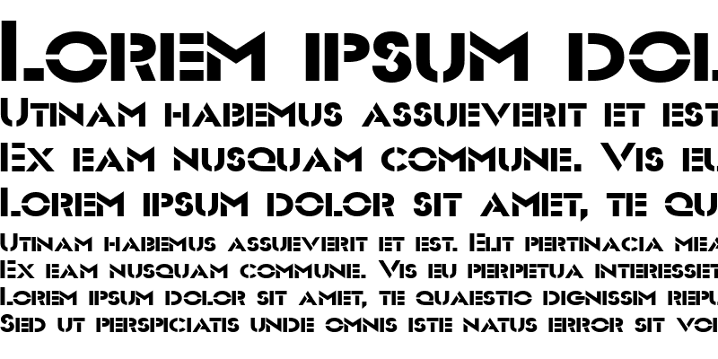Sample of Stencil Sans-Extended