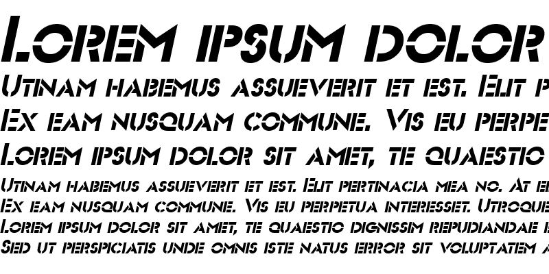 Sample of Stencil Sans Italic
