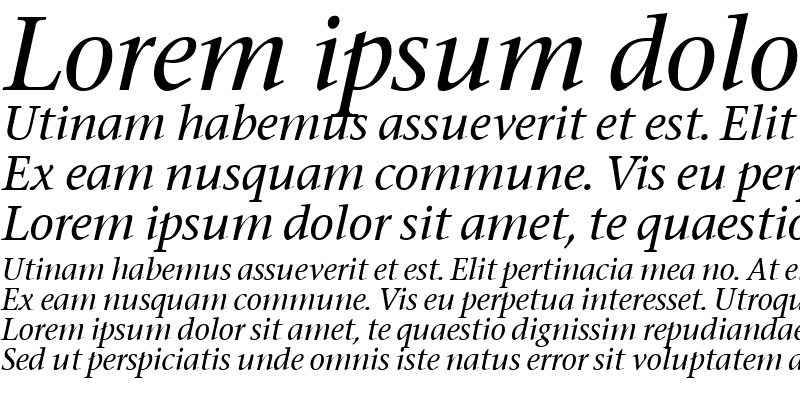 Sample of Stone Serif Italic