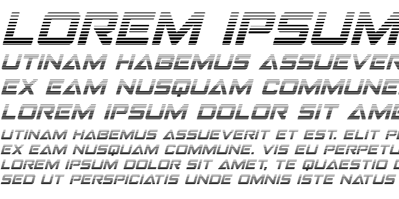 Sample of Strike Fighter Gradient Italic Italic