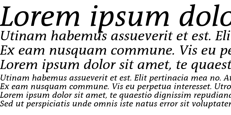 Sample of Sun Serif- Italic