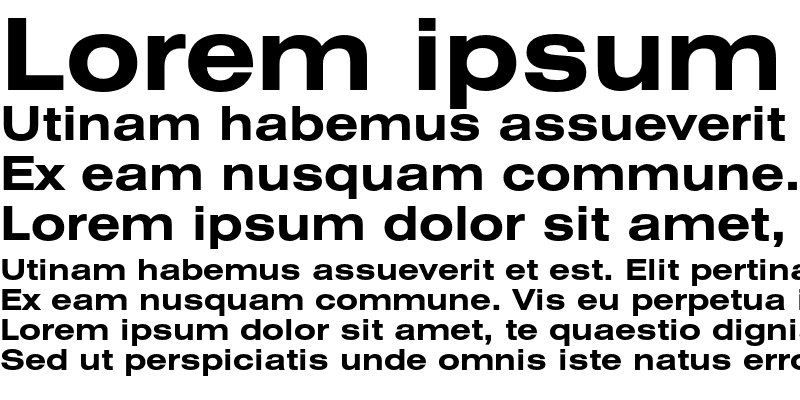 Sample of Swiss 721 Extended Bold