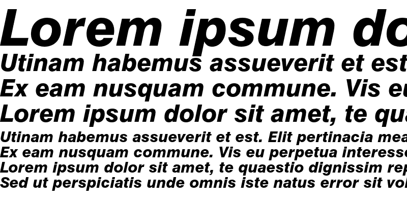 Sample of Swiss 721 Heavy Italic