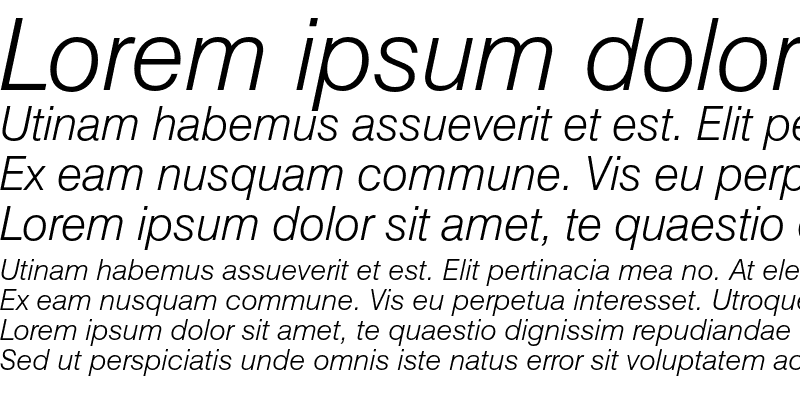 Sample of Swiss 721 Light Italic