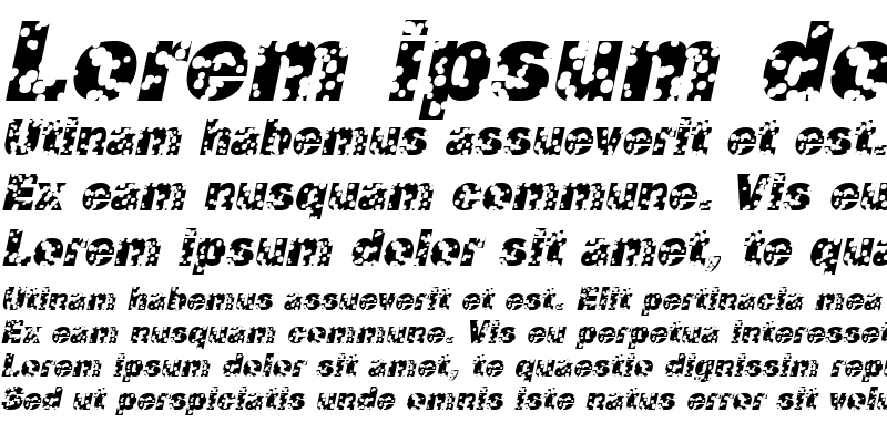 Sample of SwissCheese Italic
