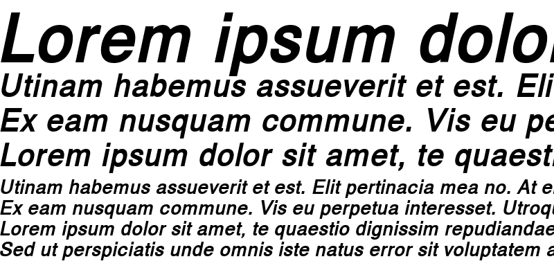 Sample of SwissCyr Bold Italic