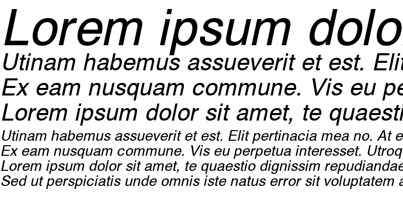 Sample of SwissGk Italic