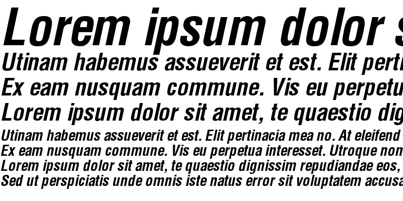 Sample of Switzerland Condensed Bold Italic
