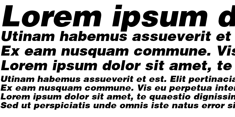 Sample of SwitzerlandBlack Italic