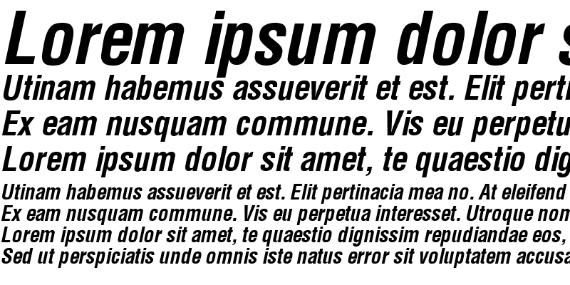 Sample of SwitzerlandCondensed Bold Italic