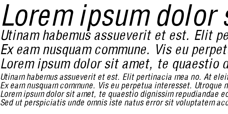 Sample of SwitzerlandCondensed Italic