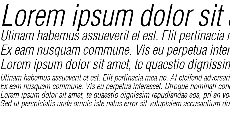 Sample of SwitzerlandCondLight Italic