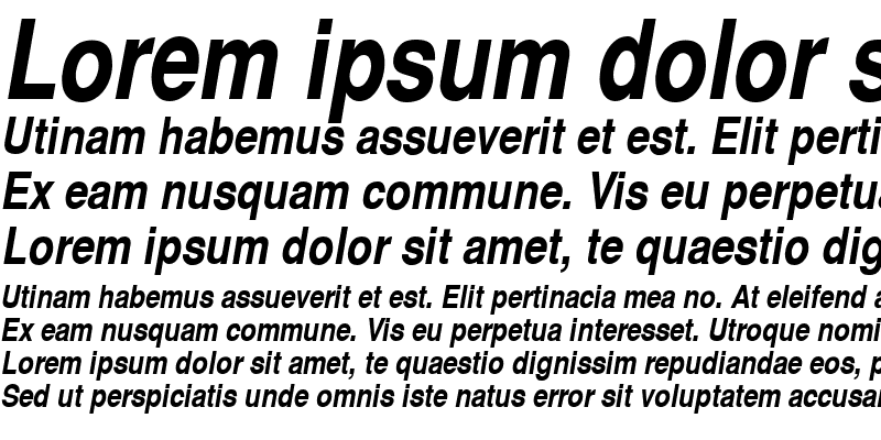 Sample of SwitzerlandNarrow Bold Italic