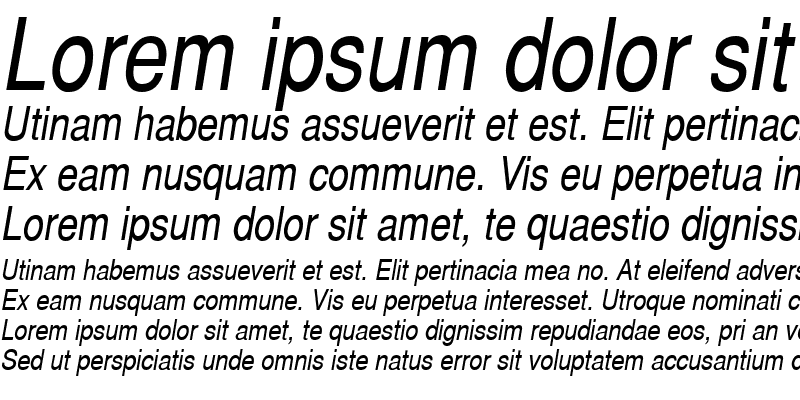 Sample of SwitzerlandNarrow Italic