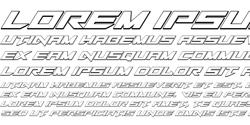 Sample of Tarrget 3D Italic