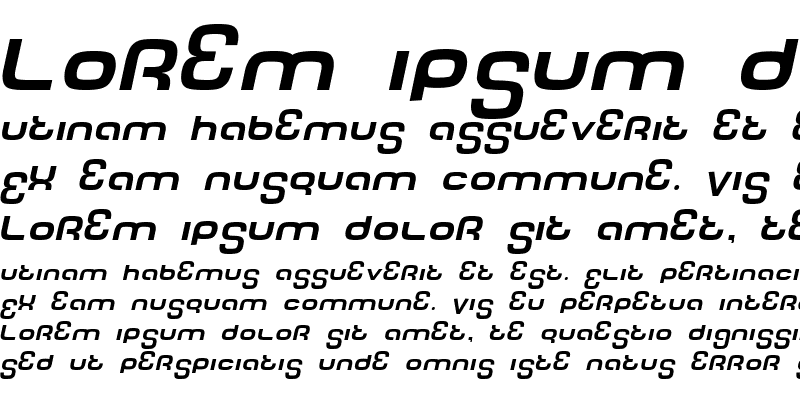 Sample of Tech Font Italic