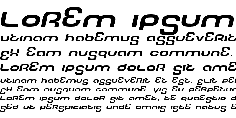 Sample of Tech Font Wide Italic