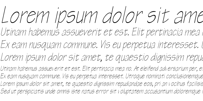 Sample of Tek-Condensed Italic