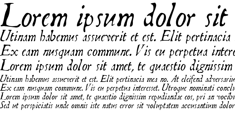 Sample of Telegdi Italic