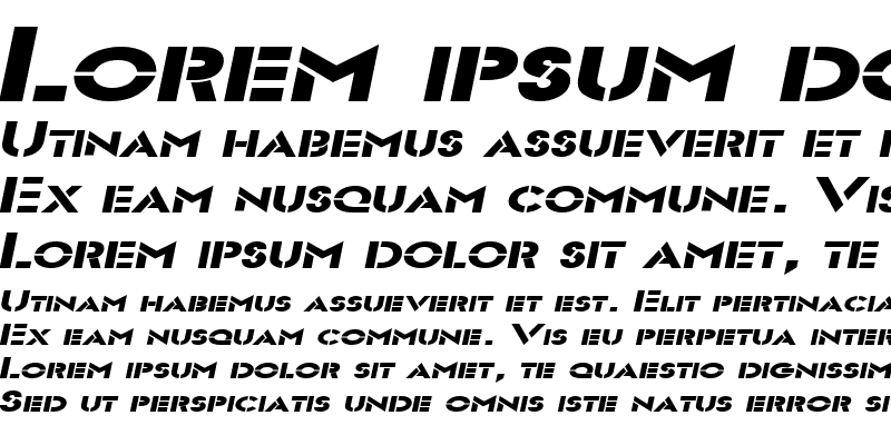 Sample of Templett Extended Italic