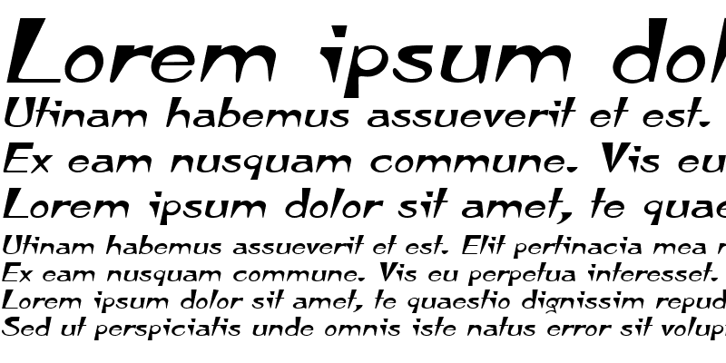 Sample of TempuraExpanded Italic