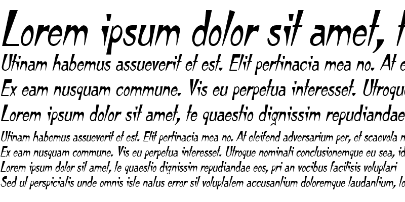 Sample of TempuraNarrow Italic