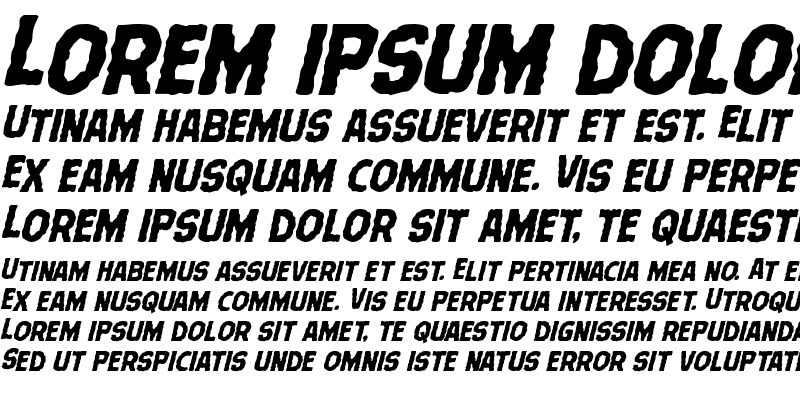 Sample of Terror Babble Staggered Italic