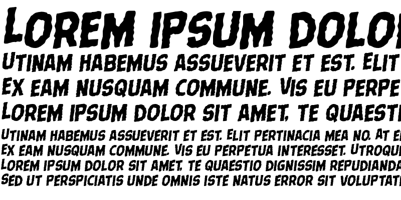 Sample of Terror Babble Staggered Rotalic Italic