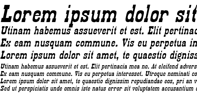 Sample of TexasCyr Italic
