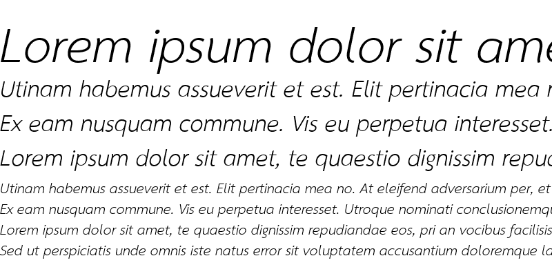 Sample of TH Sarabun New Italic