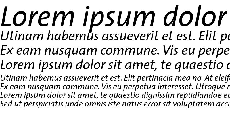 Sample of The Sans- Italic